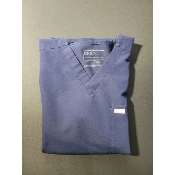 FIGS Technical Collection Leon Scrub Top Medium Blue Chest Pocket FM1500 - Picture 5 of 9